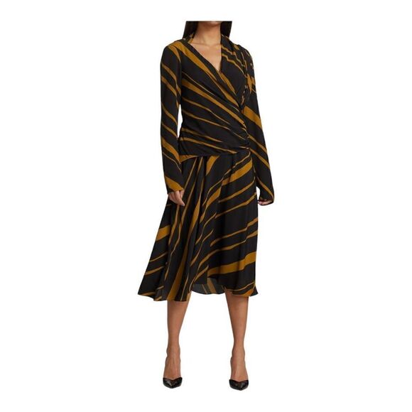 Proenza Schouler Crepe De Chine Twist Midi Dress Size 6 NWT - Picture 1 of 9